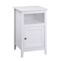 HomeStock Belmont Storage Cabinet End Table with Shelf and Shaker Door, Compact Accent Side Table with Hidden Cabinet and Open Storage Space
