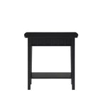 Table d'appoint Belmont HomeStock avec étagère et plateau en forme de diamant, table de rangement à deux niveaux en hévéa pour salon ou entrée