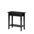 Table d'appoint Belmont HomeStock avec étagère et plateau en forme de diamant, table de rangement à deux niveaux en hévéa pour salon ou entrée
