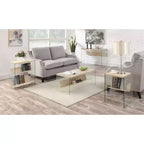 Table d'appoint à trois niveaux Belmont HomeStock avec étagères multiples, design ouvert, cadre élégant et finition stylée pour le salon ou la chambre à coucher