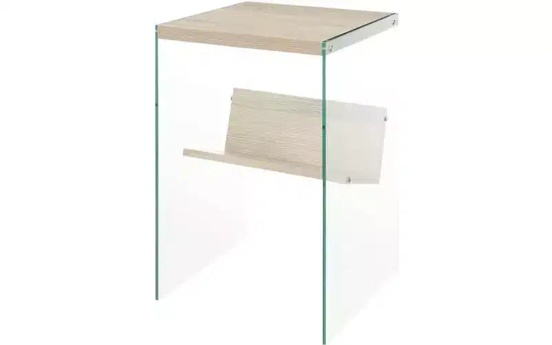 Table d'appoint à trois niveaux Belmont HomeStock avec étagères multiples, design ouvert, cadre élégant et finition stylée pour le salon ou la chambre à coucher