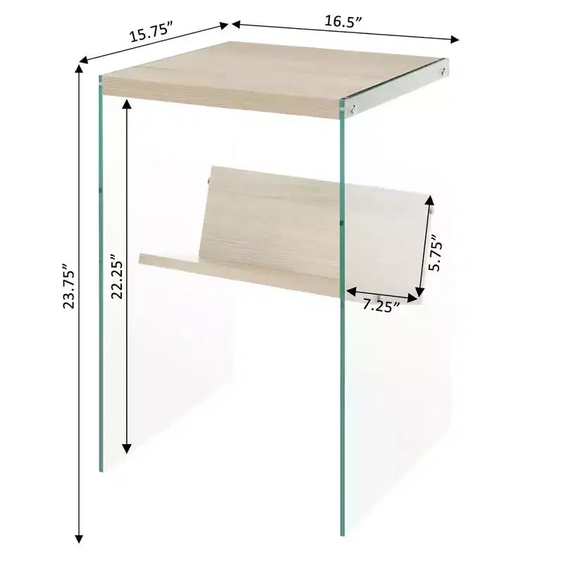 Table d'appoint à trois niveaux Belmont HomeStock avec étagères multiples, design ouvert, cadre élégant et finition stylée pour le salon ou la chambre à coucher