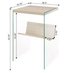 Table d'appoint à trois niveaux Belmont HomeStock avec étagères multiples, design ouvert, cadre élégant et finition stylée pour le salon ou la chambre à coucher