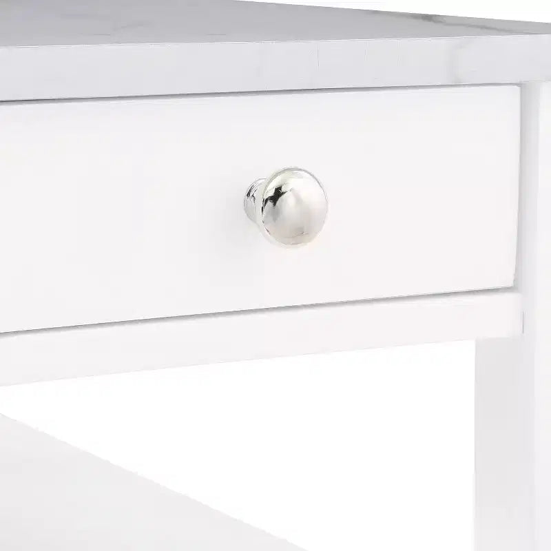Table d'appoint avec tiroir et étagères ouvertes HomeStock Belmont, Table d'appoint d'appoint de style transitionnel élégant pour le rangement et l'affichage à la maison