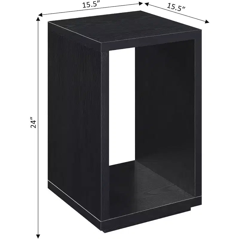 Table d'appoint minimaliste HomeStock Belmont avec plateau spacieux et étagère inférieure, design élégant et finition grain de bois durable pour la décoration intérieure