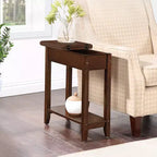 Table d'appoint compacte HomeStock Belmont avec porte-revues intégré, design en C pour un placement facile près du canapé et une utilisation pratique dans le salon