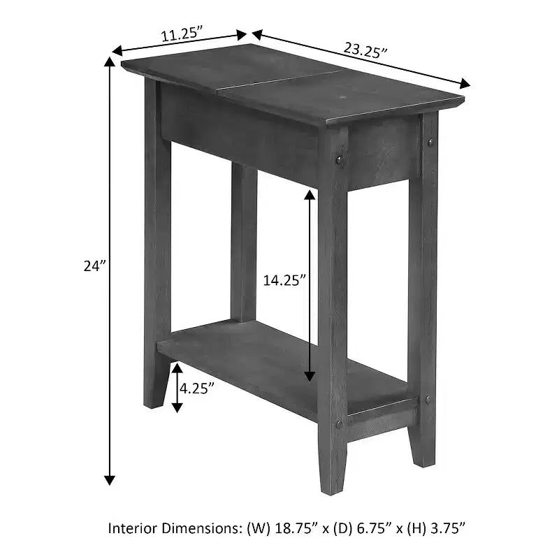 Table d'appoint compacte HomeStock Belmont avec porte-revues intégré, design en C pour un placement facile près du canapé et une utilisation pratique dans le salon