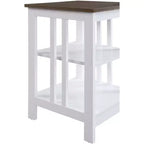 Table d'appoint Belmont HomeStock avec plateau lisse et deux étagères, construction en MDF, table d'appoint de style transitoire pour la décoration du salon ou de la chambre à coucher