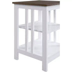 Table d'appoint Belmont HomeStock avec plateau lisse et deux étagères, construction en MDF, table d'appoint de style transitoire pour la décoration du salon ou de la chambre à coucher