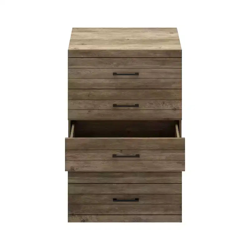 Commode Galano Hamsper 5 tiroirs (verrouillage) - Chêne noueux
