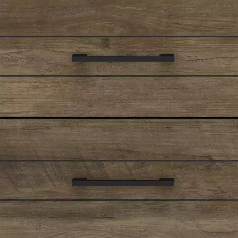 Commode Galano Hamsper 5 tiroirs (verrouillage) - Chêne noueux