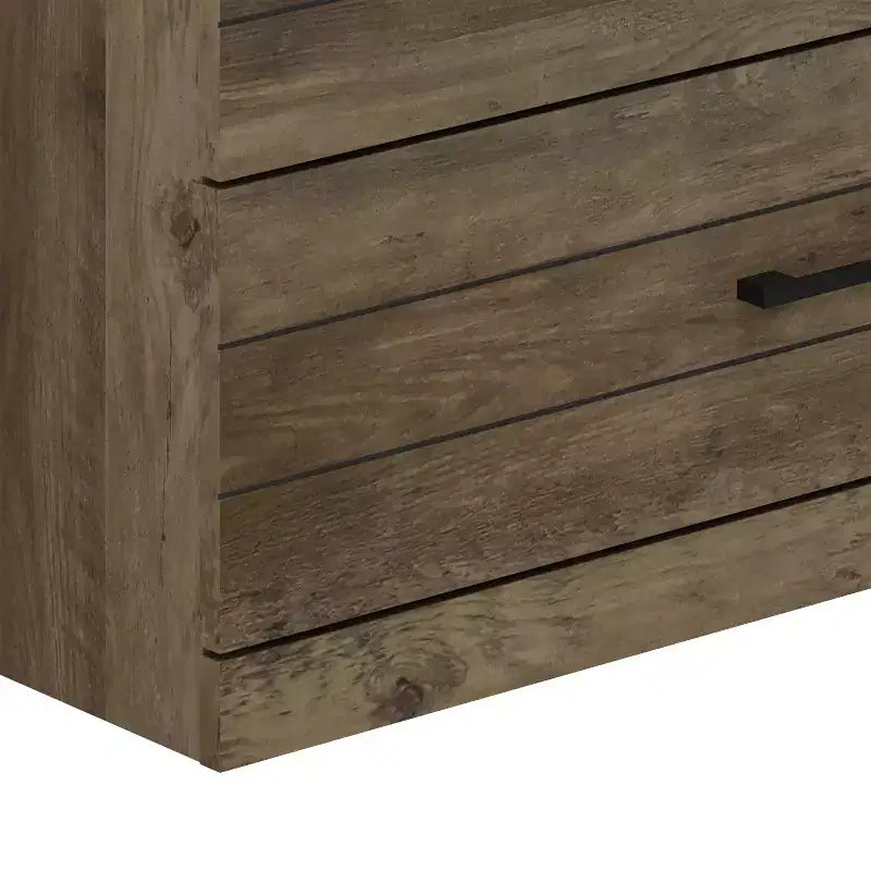 Commode Galano Hamsper 5 tiroirs (verrouillage) - Chêne noueux