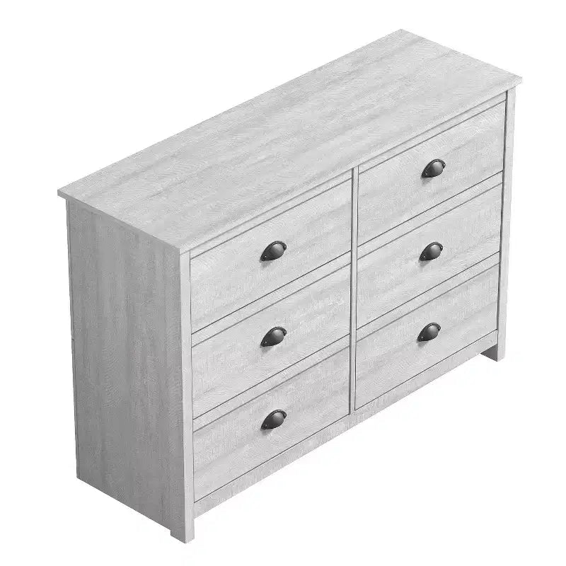 Commode 6 tiroirs Galano Geodarno (Verrouillage) - Chêne gris poussiéreux