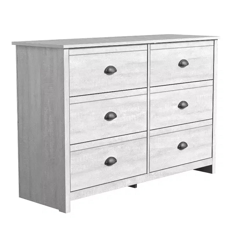 Commode 6 tiroirs Galano Geodarno (Verrouillage) - Chêne gris poussiéreux