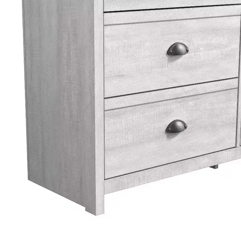 Commode 6 tiroirs Galano Geodarno (Verrouillage) - Chêne gris poussiéreux