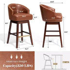 Crestlive Products Lot de 2 tabourets de bar de 30 pouces avec dossier, tabourets hauts pivotants confortables