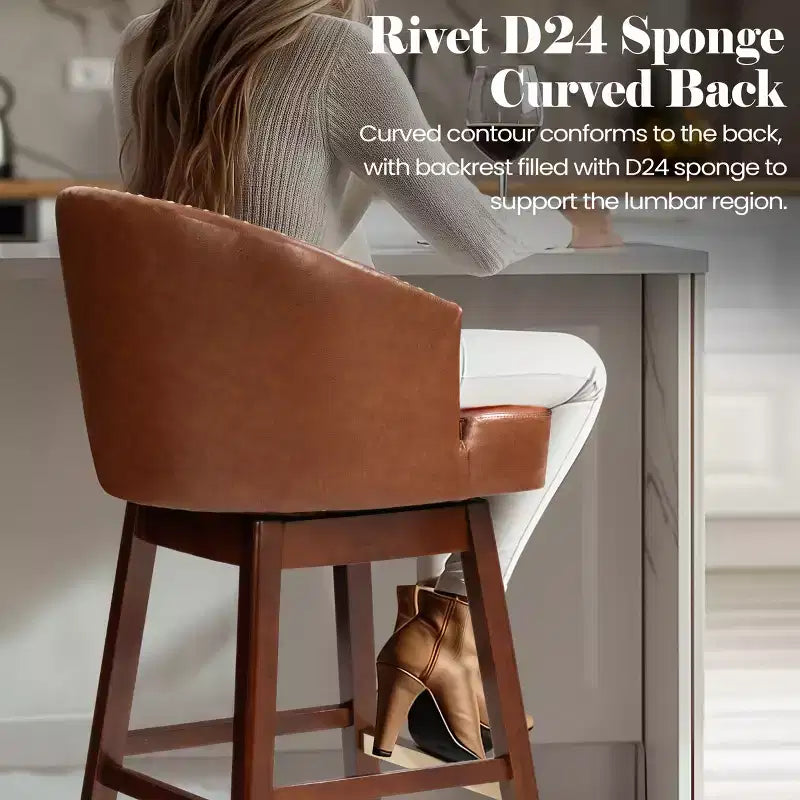 Crestlive Products Lot de 2 tabourets de bar de 30 pouces avec dossier, tabourets hauts pivotants confortables