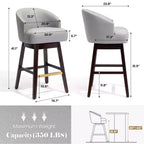 Crestlive Products Lot de 2 tabourets de bar de 30 pouces avec dossier, tabourets hauts pivotants confortables