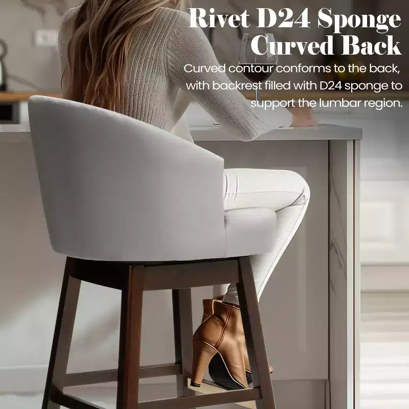 Crestlive Products Lot de 2 tabourets de bar de 30 pouces avec dossier, tabourets hauts pivotants confortables