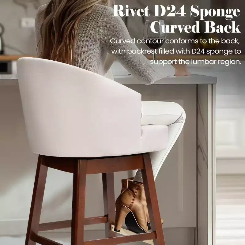 Crestlive Products Lot de 2 tabourets de bar de 30 pouces avec dossier, tabourets hauts pivotants confortables