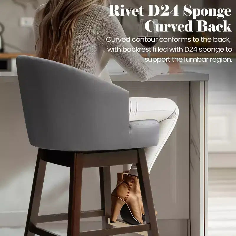 Crestlive Products Lot de 2 tabourets de bar de 30 pouces avec dossier, tabourets hauts pivotants confortables