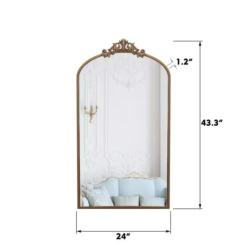 GDFStudio Gloria Miroir mural arqué, orné et vintage de 109,9 cm