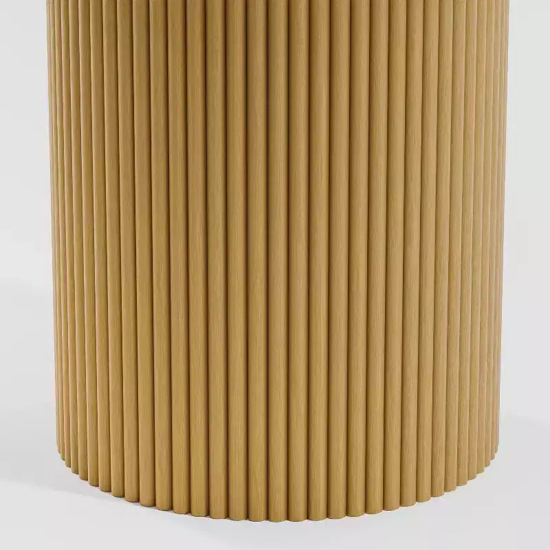 PexFix Table de salle à manger ronde 52 en bois massif, table de cuisine pour 4-6 personnes avec plateau et pieds cylindriques concaves pour salon/salle à manger/bureau, naturel