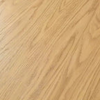 PexFix Table à manger ronde en bois massif de 52 po, table de cuisine pour 4 à 6 personnes avec plateau et base conique cannelée pour salon/salle à manger, bureau, café, naturel