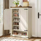 Balconera Shoe Cabinet 6-Tier Wooden Shoe Rack Storage with Adjustable Shelves for Hallway