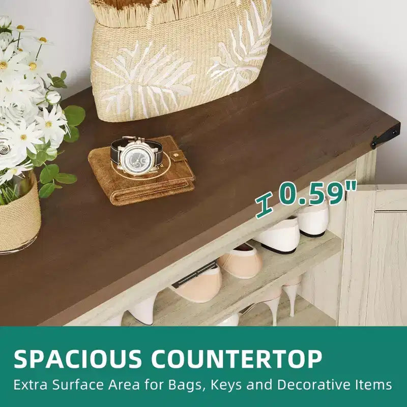 Meuble à chaussures Balconera 6 niveaux, étagère à chaussures en bois avec étagères réglables pour couloir