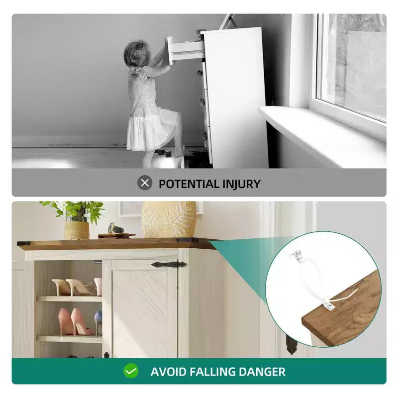 Meuble à chaussures Balconera 6 niveaux, étagère à chaussures en bois avec étagères réglables pour couloir