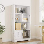 Bibliothèque de rangement avec portes Étagère moderne avec lumières LED Bibliothèque de fermeGrands présentoirs Étagère à livres pour le bureau à domicile