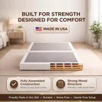 Continental Sleep, Sommier Tapissier, Base en bois de 5 cm, Sommier de soutien pour matelas en 2 pièces, Entièrement assemblé, Blanc