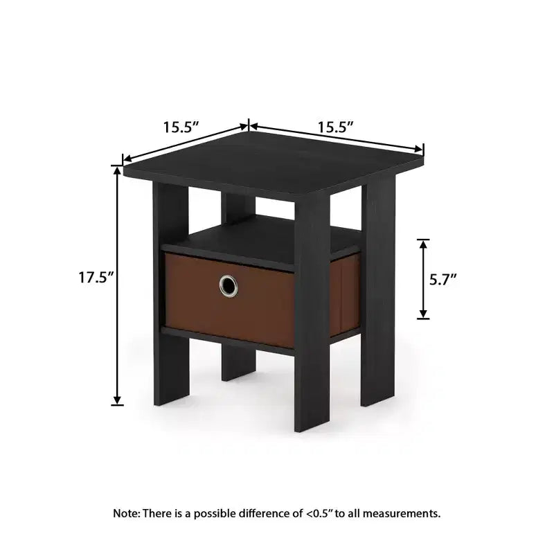 Table de chevet moderne HOMLUX 1 pièce avec tiroir amovible et étagère ouverte