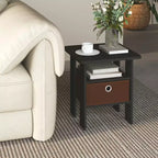 Table de chevet moderne HOMLUX 1 pièce avec tiroir amovible et étagère ouverte