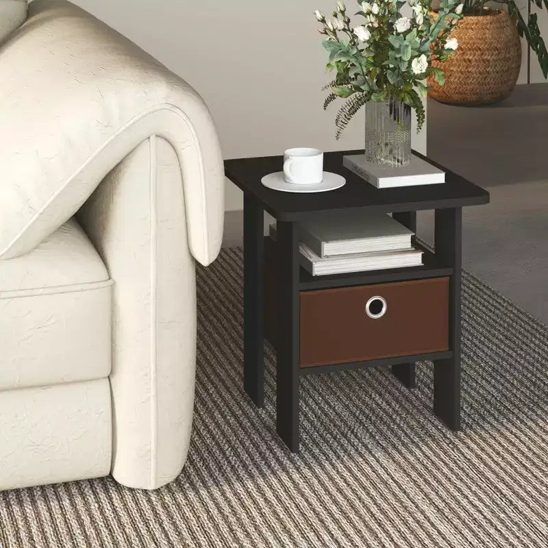 Table de chevet moderne HOMLUX 1 pièce avec tiroir amovible et étagère ouverte