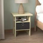 Table de chevet moderne HOMLUX 1 pièce avec tiroir amovible et étagère ouverte