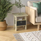 Table de chevet moderne HOMLUX 1 pièce avec tiroir amovible et étagère ouverte