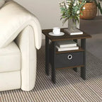 Table de chevet moderne HOMLUX 1 pièce avec tiroir amovible et étagère ouverte