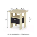 Table de chevet moderne HOMLUX 1 pièce avec tiroir amovible et étagère ouverte