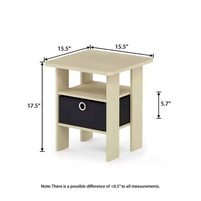 Table de chevet moderne HOMLUX 1 pièce avec tiroir amovible et étagère ouverte
