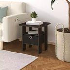 Table de chevet moderne HOMLUX 1 pièce avec tiroir amovible et étagère ouverte