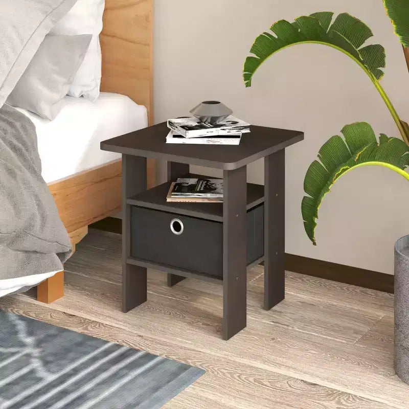 Table de chevet moderne HOMLUX 1 pièce avec tiroir amovible et étagère ouverte