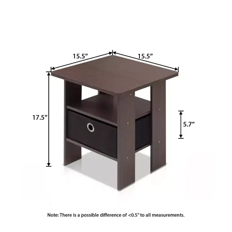 Table de chevet moderne HOMLUX 1 pièce avec tiroir amovible et étagère ouverte