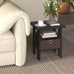 Table de chevet moderne HOMLUX 1 pièce avec tiroir amovible et étagère ouverte