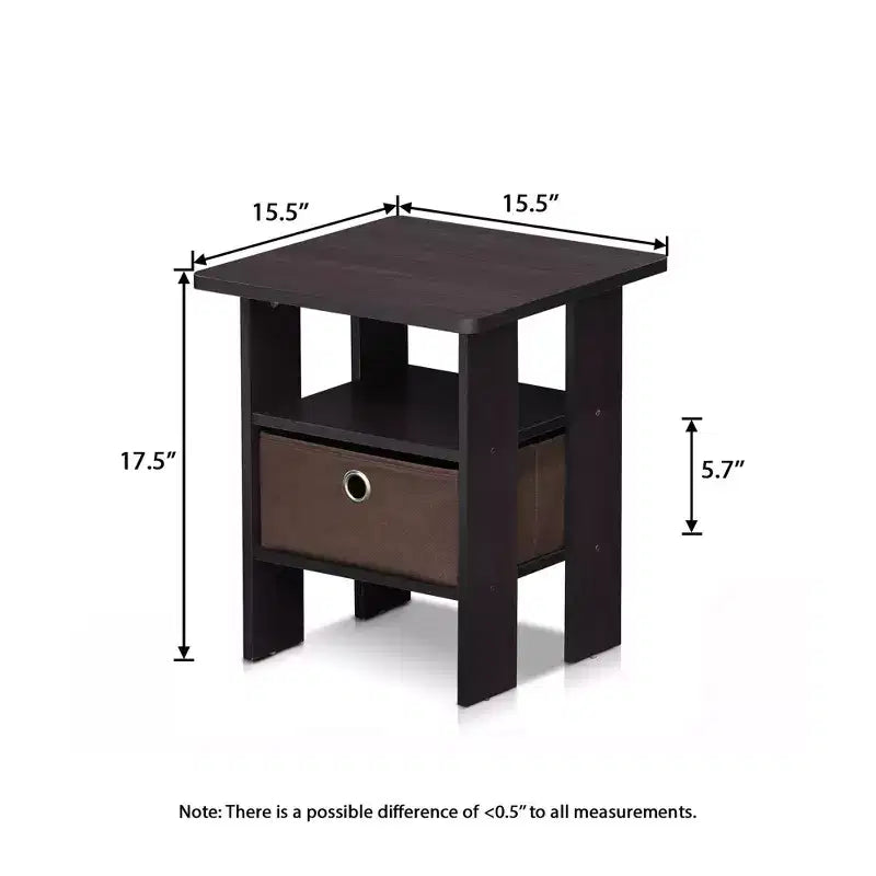 Table de chevet moderne HOMLUX 1 pièce avec tiroir amovible et étagère ouverte