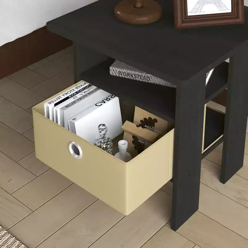 Table de chevet moderne HOMLUX 1 pièce avec tiroir amovible et étagère ouverte