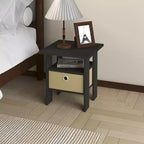 Table de chevet moderne HOMLUX 1 pièce avec tiroir amovible et étagère ouverte