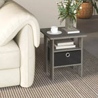 Table de chevet moderne HOMLUX 1 pièce avec tiroir amovible et étagère ouverte