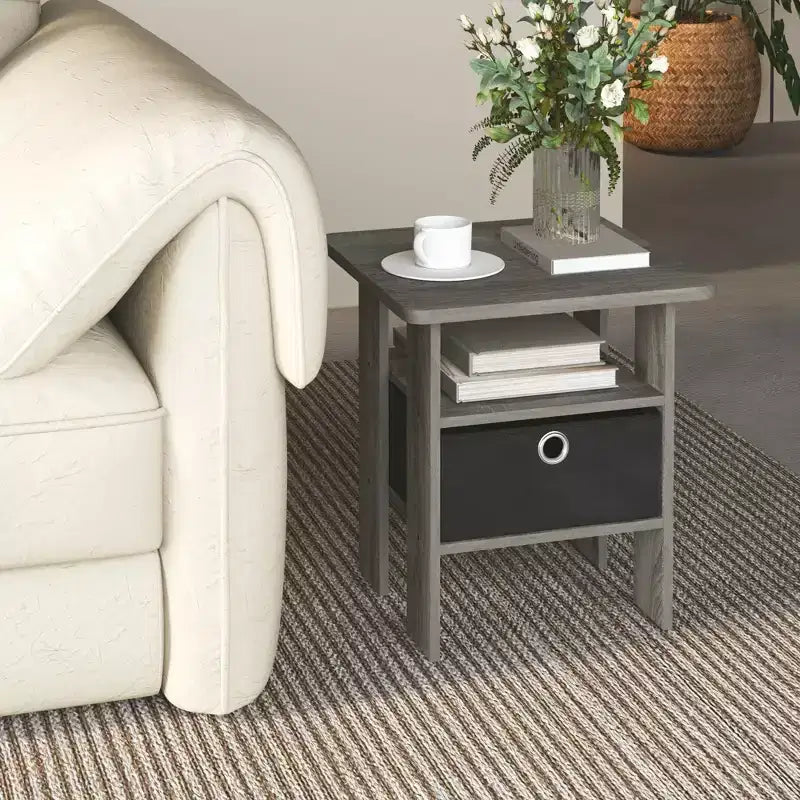 Table de chevet moderne HOMLUX 1 pièce avec tiroir amovible et étagère ouverte
